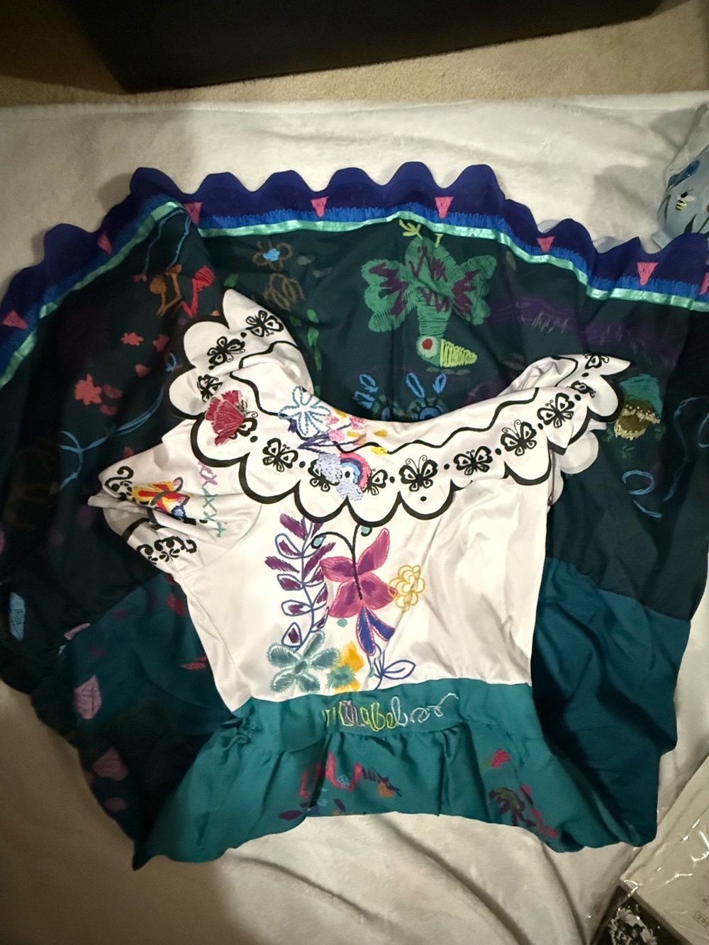 Disney Mirabel Costume Dress in White and Teal